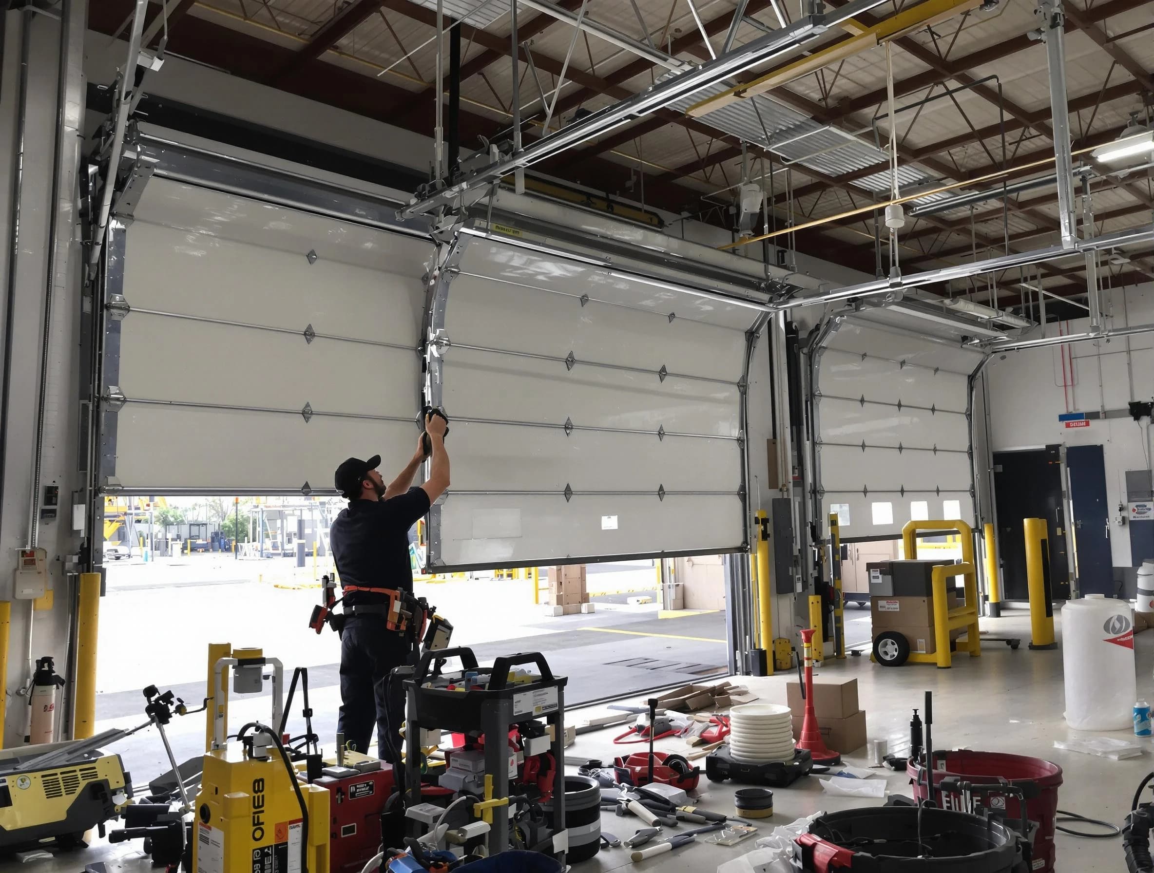 Martinsville Garage Door Repair technician performing commercial garage door repair in Martinsville