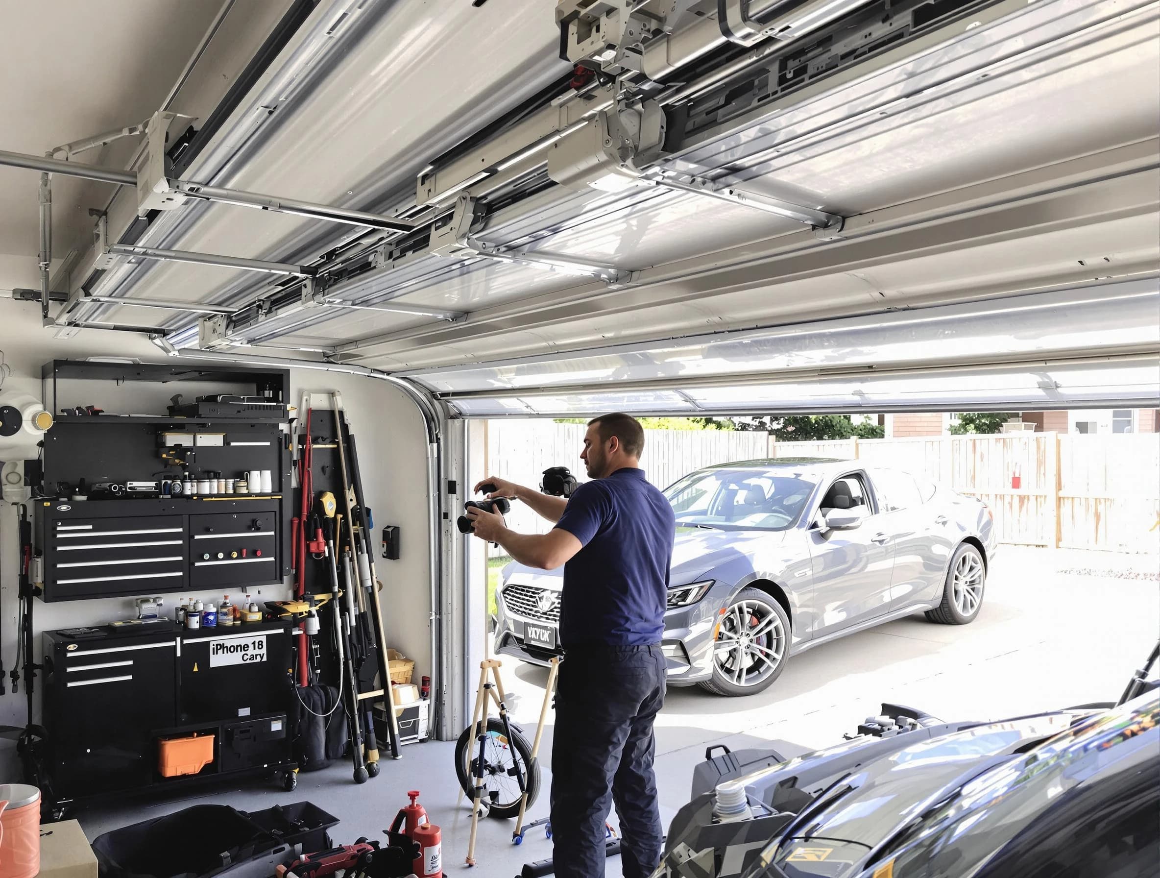 Martinsville Garage Door Repair technician fixing noisy garage door in Martinsville