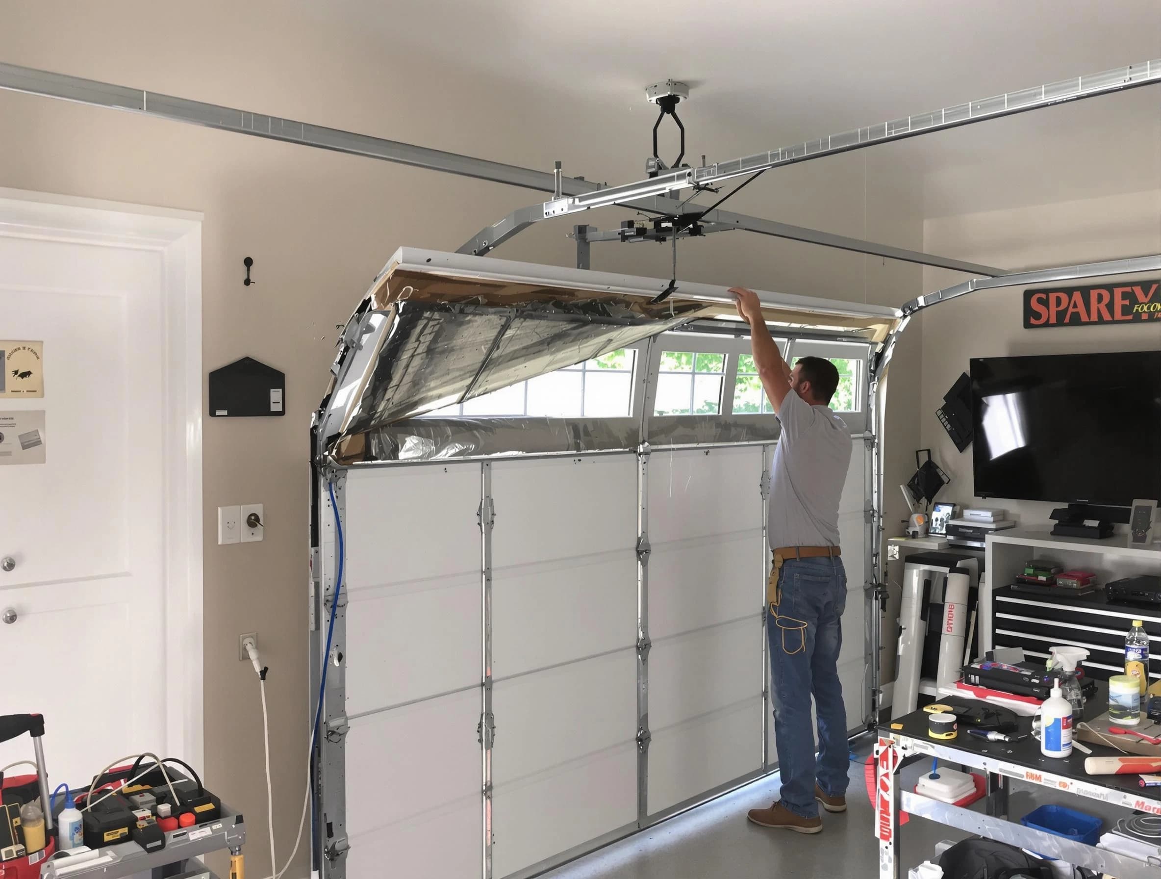 Garage door section replacement by Martinsville Garage Door Repair in Martinsville