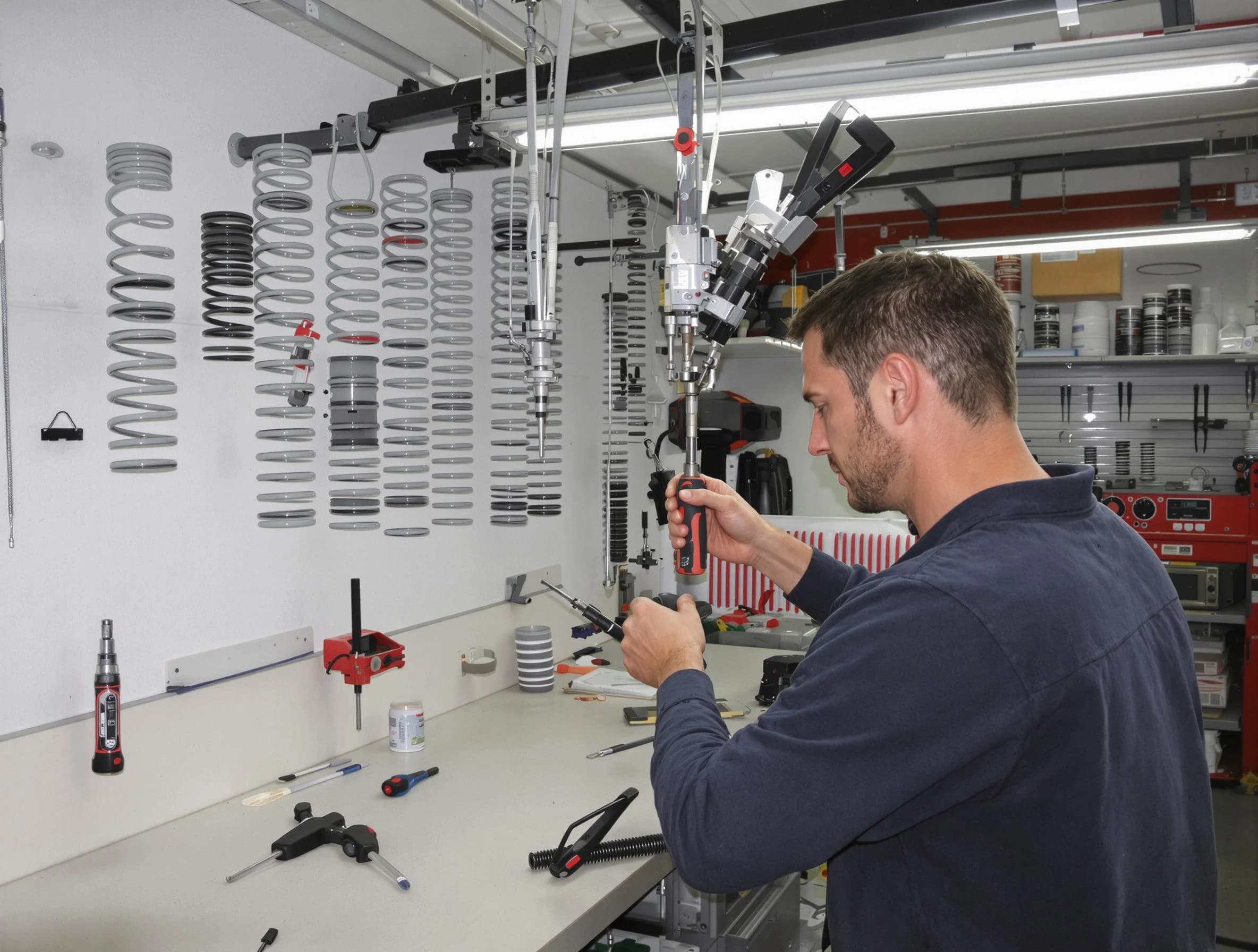 Martinsville Garage Door Repair safety certified technician performing precision spring replacement in Martinsville