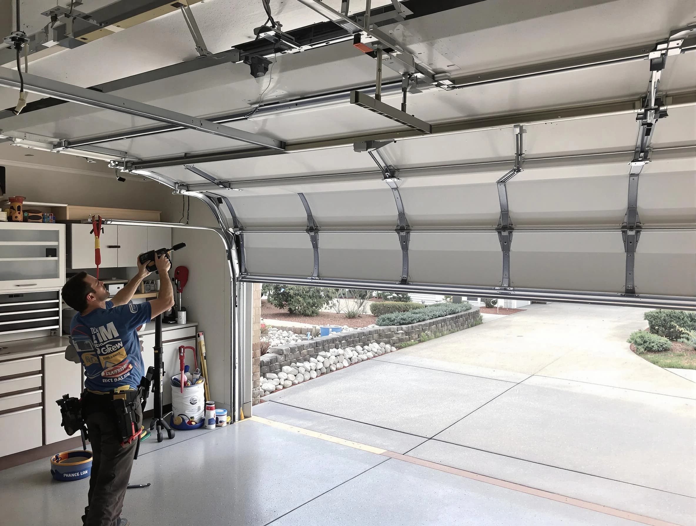 Garage door track repair service by Martinsville Garage Door Repair in Martinsville