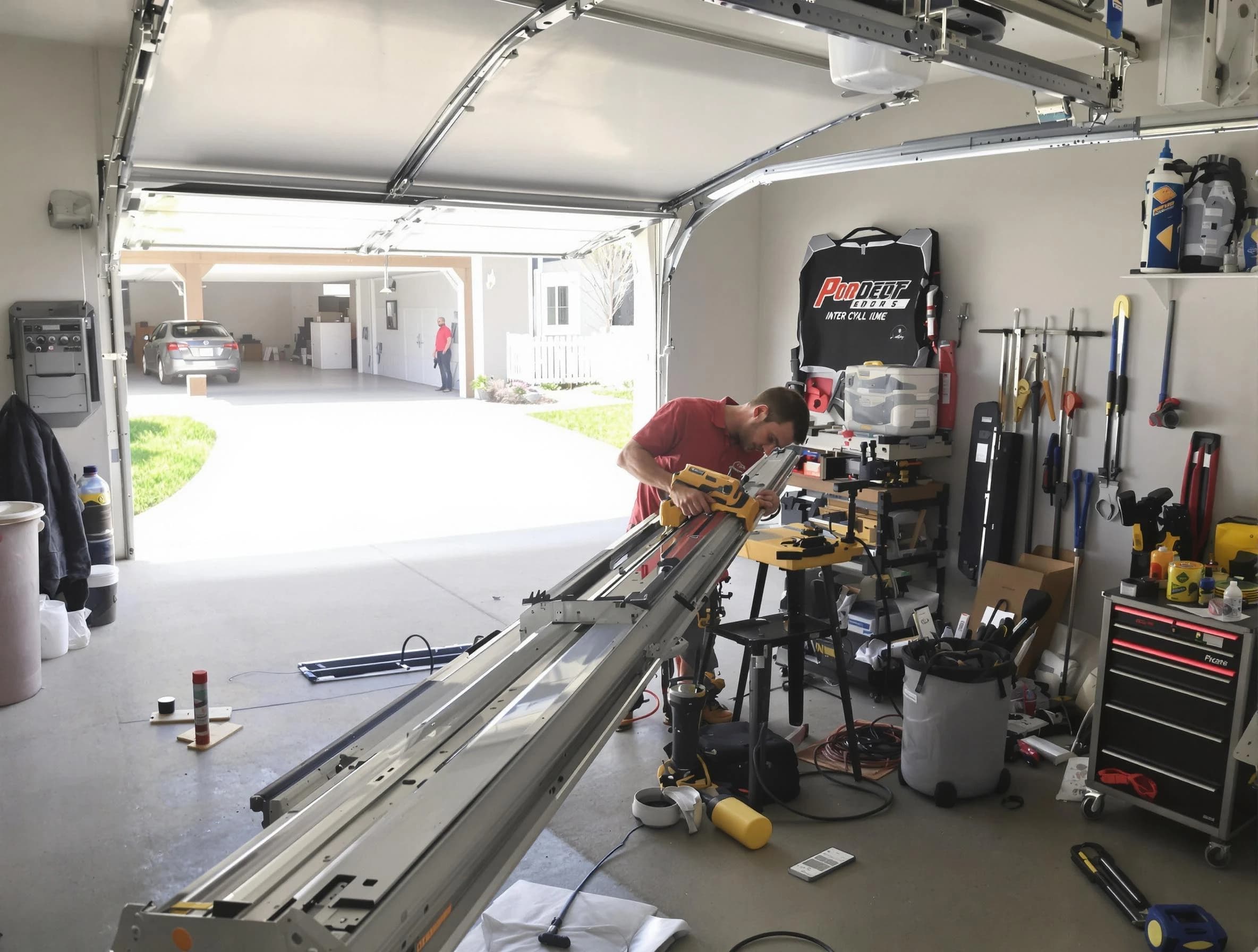 Martinsville Garage Door Repair expert performing track repair in Martinsville