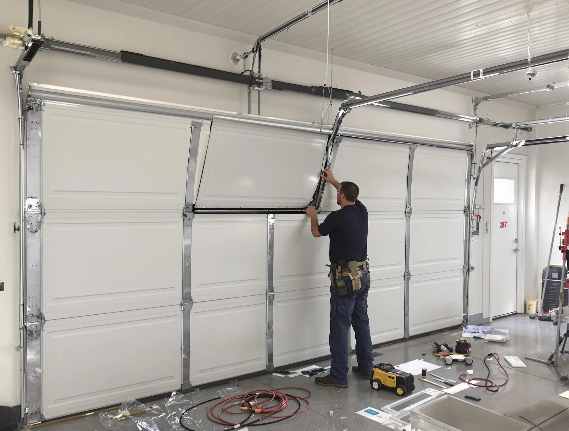 Garage Door Section Replacement in Martinsville